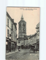 COGNAC : Rue Du Canton Et Clocher De L'Eglise Saint-Léger - Très Bon état - Cognac