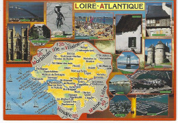 44 - Carte Contour Géographique Du Département  De La LOIRE ATLANTIQUE - Landkarten