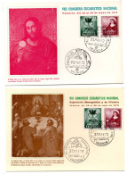 2  Tarjetas  Con Matasellos  Conmemorativo  Congreso Eucaristico Nacional  Valencia De 1972 - Brieven En Documenten