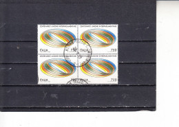 ITALIA  1989 - Sassone  1876° (quartina) - Unione Interparlamentare - 1981-90: Usados