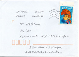 79066 - Frankreich - 2014 - "Monde" Briefmarkenfest EF A LpBf 26479A -> Northville, NY (USA) - Covers & Documents