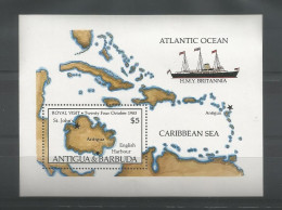 Antigua 1985 Queen's Visit S/S  Y.T. BF 100 ** - Antigua And Barbuda (1981-...)