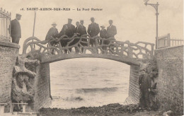 CARTE POSTALE ORIGINALE ANCIENNE : SAINT AUBIN SUR MER LE PONT PASTEUR ANIMEE CALVADOS (14) - Saint Aubin