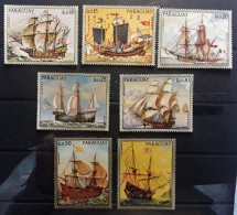 PARAGUAY 7 Timbres Voilier Ship Dont Santa Maria De Colon  , Neufs ** MNH TTB - Boten