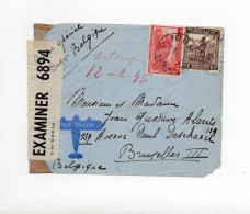 !!! CONGO BELGE, LETTRE PAR AVION DE IRUMU POUR BRUXELLES DE 1944 AVEC CENSURE - Covers & Documents