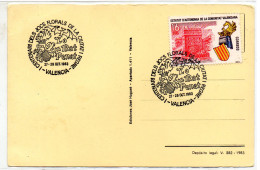 Tarjeta Con Matasellos De 1983 Jocs Florals De La Ciutat Valencia - Lettres & Documents