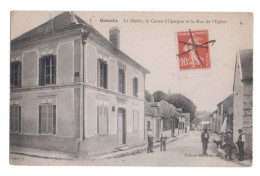 GOUAIX  [77] Seine Et Marne  - La Mairie, La Caisse D'Epargne Et La Rue De L'Eglise - Animée - Other & Unclassified