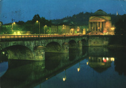 TORINO, ARCHITECTURE, BRIDGE, NIGHT, ITALY, POSTCARD - Other & Unclassified