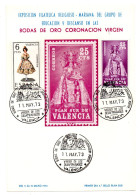 Tarjeta Con Matasellos De  Bodas De Oro De 1973 Virgen De Los Desamparados Valencia - Covers & Documents