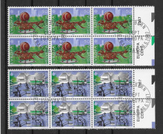 Schweiz 1987 Europa/Cept Mi.Nr. 1349/50 Kpl. 6er Blocksatz Gestempelt - Gebraucht