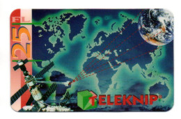 Satellite  Mappemonde Terre Carte Prépayée Teleknip Pays-Bas Card  Karte (K 434) - Otros & Sin Clasificación