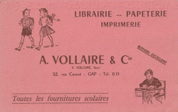 Buvard - Librairie A. Vollaire - Gap - Autres & Non Classés