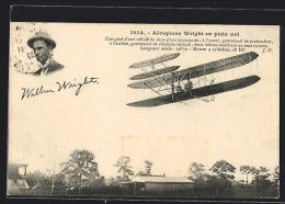 AK Wright Doppeldecker-Flugzeug Beim Landeanflug  - Autres & Non Classés