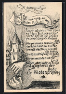 Künstler-AK Erinnerung An Die Flugzeit 1914 /17  - 1914-1918: 1a Guerra