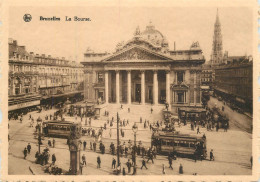 Postcard Belgium Bruxelles La Bourse Tram - Autres & Non Classés