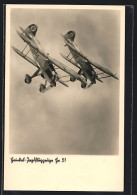 AK Heinkel-Jagdflugzeuge He 51 Beim Sturzflug  - 1939-1945: II Guerra