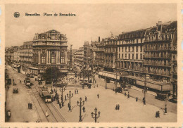 Postcard Belgium Bruxelles Place De Brouckere Tram - Autres & Non Classés