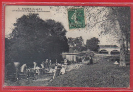 Carte Postale 41. Salbris  Les Laveuses Sur La Sauldre   Très Beau Plan - Salbris