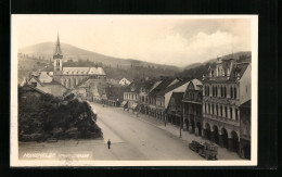 AK Hohenelbe, Hauptstrasse Mit Kirche  - Tschechische Republik
