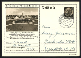 AK Böhlitz-Ehrenberg, Dietrich-Eckart-Platz, Ganzsache Lernt Deutschland Kennen  - Postcards