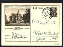 AK Schweinfurt, Rathaus, Ganzsache Lernt Deutschland Kennen  - Postcards