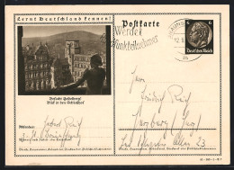 AK Heidelberg, Schlosshof, Ganzsache Lernt Deutschland Kennen  - Cartes Postales