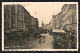 AK Wels /O.Ö., Gasthaus Zur Trauer Am Wochenmarkt  - Altri & Non Classificati