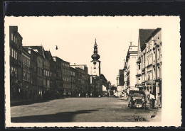 AK Wels, Strassenpartie Mit Blick Zur Kirche  - Otros & Sin Clasificación