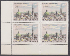 1964 , Internationale Briefmarkenausstellung WIPA 1965 , Wien ( Mi.Nr.: 1168 ) (3) 4-er Block Postfrisch ** - Nuevos