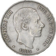 Espagne, Philippines, Alfonso XII, 50 Centimos, 1885, Manila, Argent, TTB+ - Primeras Acuñaciones