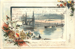 Kehl Am Rhein - Litho Prägekarte - Kehl