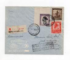 !!! CONGO BELGE, LETTRE RECOMMANDEE PAR AVION  DE 1946, DE LEOPOLDVILLE - KALINA POUR LE PORTUGAL - Storia Postale
