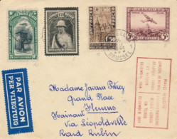 BELGIAN CONGO LETTRE PREMIER VOL DE BRUXELLES EN 1934 VERS LEO. + RETOUR - Briefe U. Dokumente