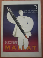 VINTAGE Advertising Print:Pens MALLAT 35/26 Cm+- 10/14inch ( 1947 France Illustr.) - Publicités