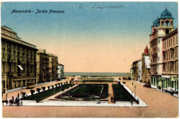 4.1.27 EGYPT, ALEXANDRIA, JARDIN FRANCAIS,1923, POSTCARD - Alexandrië