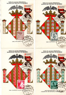 4 Tarjetas  Con Matasellos Commemorativo   Feria Muestras Y Viñeta De 1967 - Lettres & Documents
