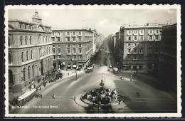 AK Napoli, Piazza Della Borsa, Strassenbahn  - Tranvía