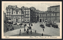 AK Napoli, Piazza Trento Trieste, Strassenbahnen  - Tram