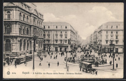 AK Napoli, Il Rettifilo Da Piazza Della Borsa & Fontana Medina, Strassenbahn  - Tramways