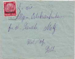 37203# HINDENBURG LOTHRINGEN LETTRE Obl GORZE MOSELLE 14 Mars 1941 METZ - Briefe U. Dokumente