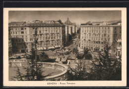 AK Genova, Piazza Tomaseo, Strassenbahn  - Tramways