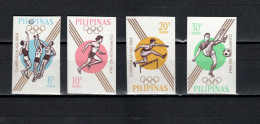 Philippines 1964 Olympic Games Tokyo, Basketball, Athletics, Football Soccer Set Of 4 Imperf. MNH - Sommer 1964: Tokio