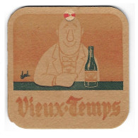 44a Brie. Grade Mont St Guibert  VieuxTemps Links Een Teken   (gaatje) - Beer Mats