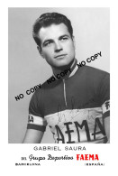 PHOTO CYCLISME REENFORCE GRAND QUALITÉ ( NO CARTE ), GABRIEL SAURA TEAM FAEMA 1956 - Cyclisme