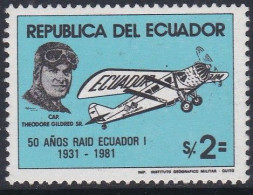 Flight By Theodore Gildred From San Diego To Quito - 1981 - MNH - Equateur