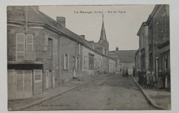 LA BAZOGE (SARTHE) - Rue De L'Eglise (animée Avec Femmes Et Enfants...circulée 1918) - Sonstige & Ohne Zuordnung