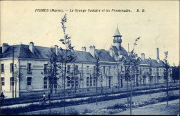 CPA Fismes Marne, Le Groupe Scolaire Et Les Promenades - Altri & Non Classificati