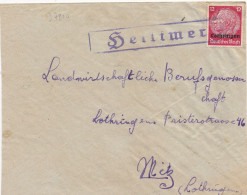 37210# HINDENBURG LOTHRINGEN LETTRE Obl HELLIMER MOSELLE METZ - Lettres & Documents