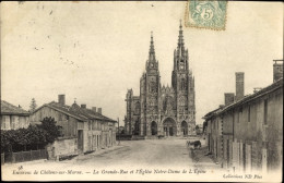 CPA Chalons Sur Marne, Le Grand Rue, L'Eglise Notre-Dame De L'Epine - Autres & Non Classés