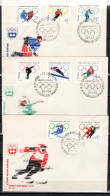 Poland 1964 Olympic Games Innsbruck Et Of 8 On 3 FDC - Invierno 1964: Innsbruck